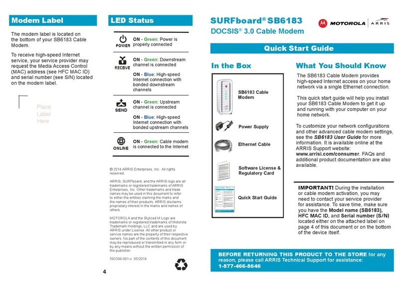 ARRIS/Motorola SURFboard SBG6400 quick start guide