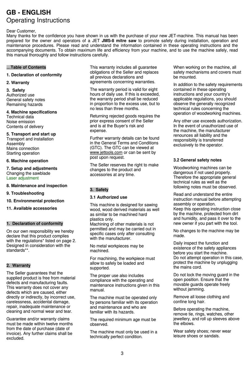 Jet JMS-8 User manual