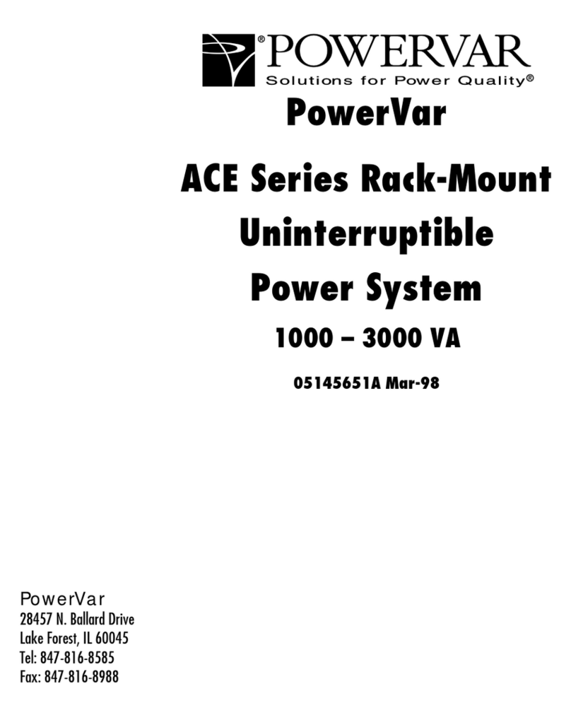 Powervar ACE Series User manual Powervar ACE Series User manual