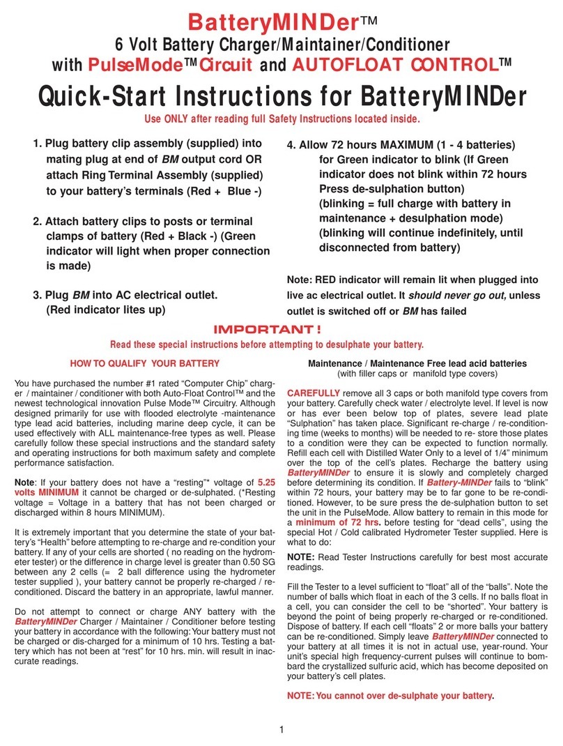VDC Electronics BatteryMINDer Quick start instructions