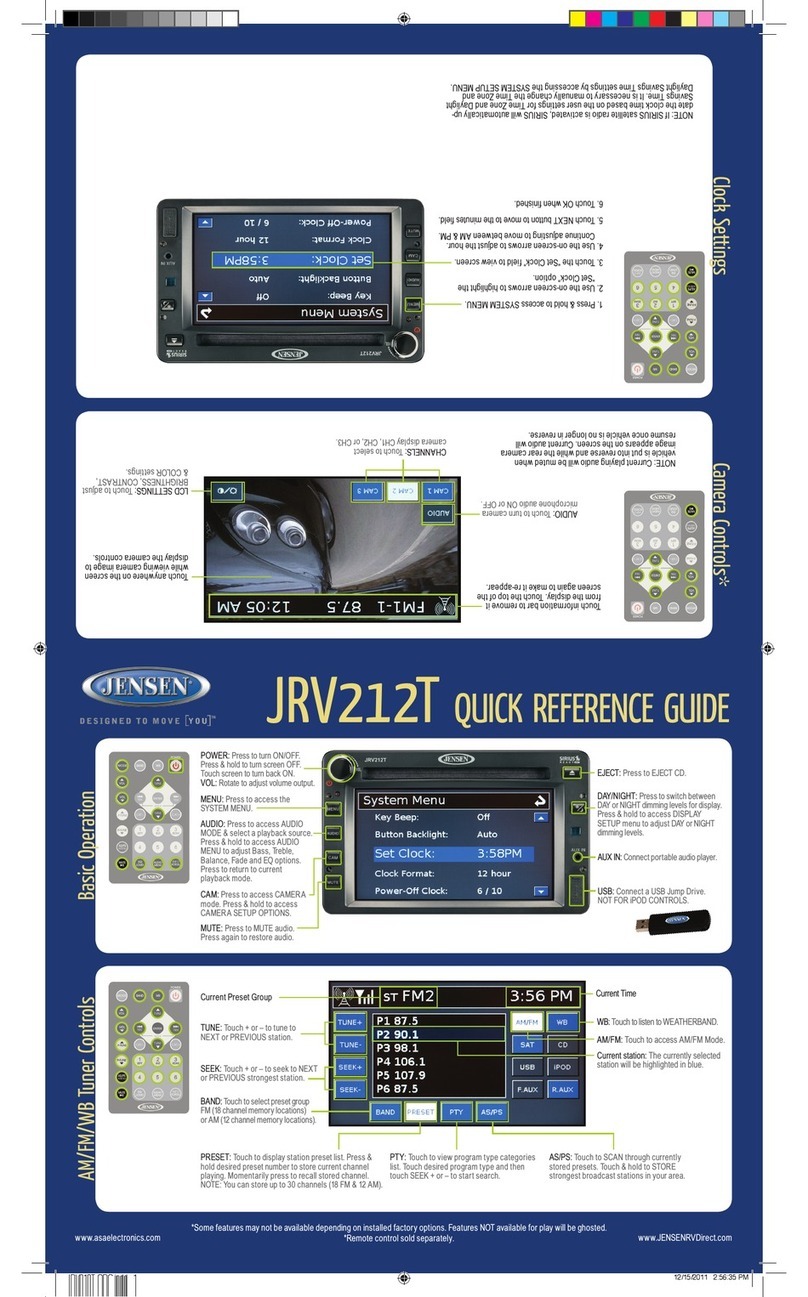 Jensen JRV212T User manual
