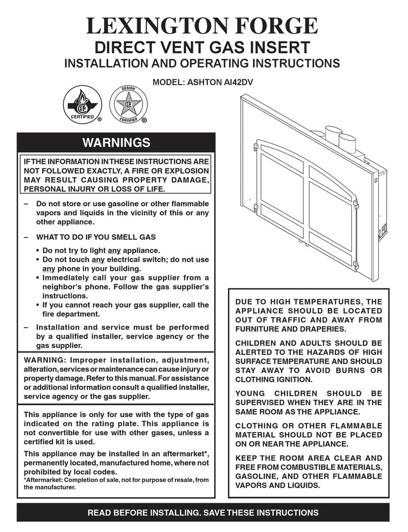 Lexington Forge ASHTON AI42DV Installation and operating instructions Lexington Forge ASHTON AI42DV Installation and operating instructions