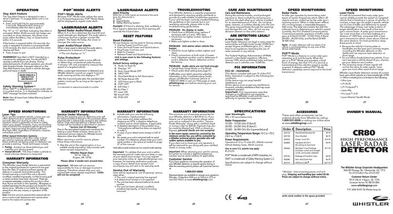 Whistler CR80 User manual