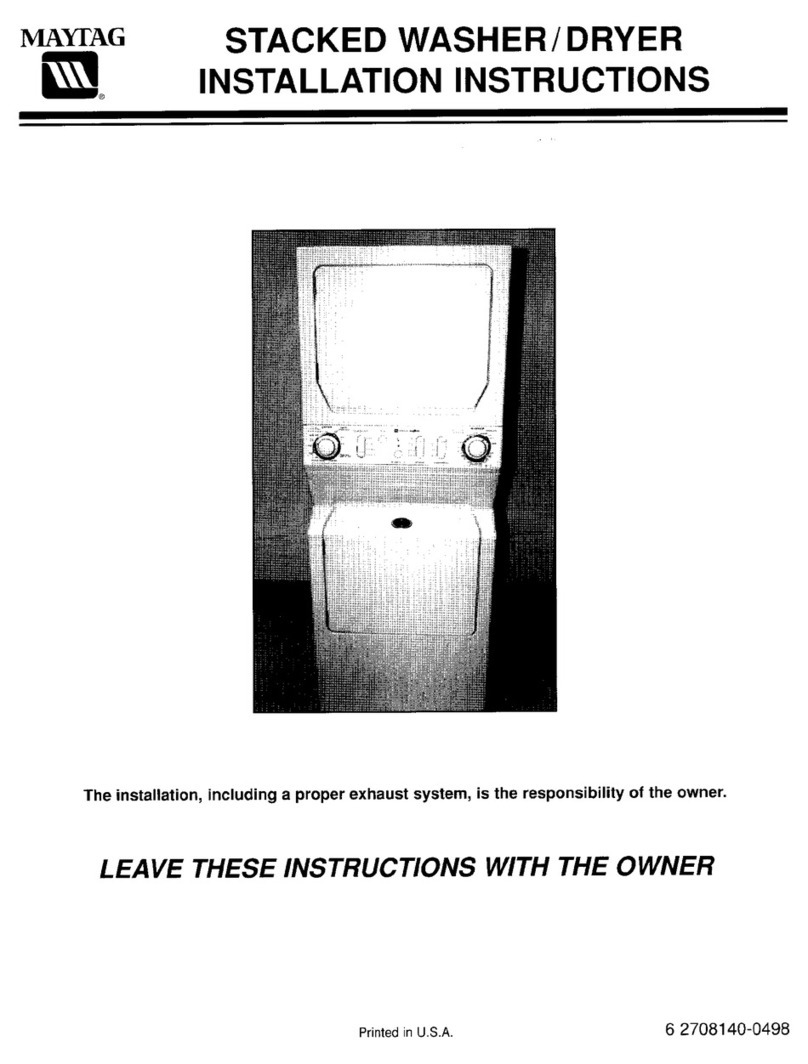Maytag Washer/Dryer installation instructions