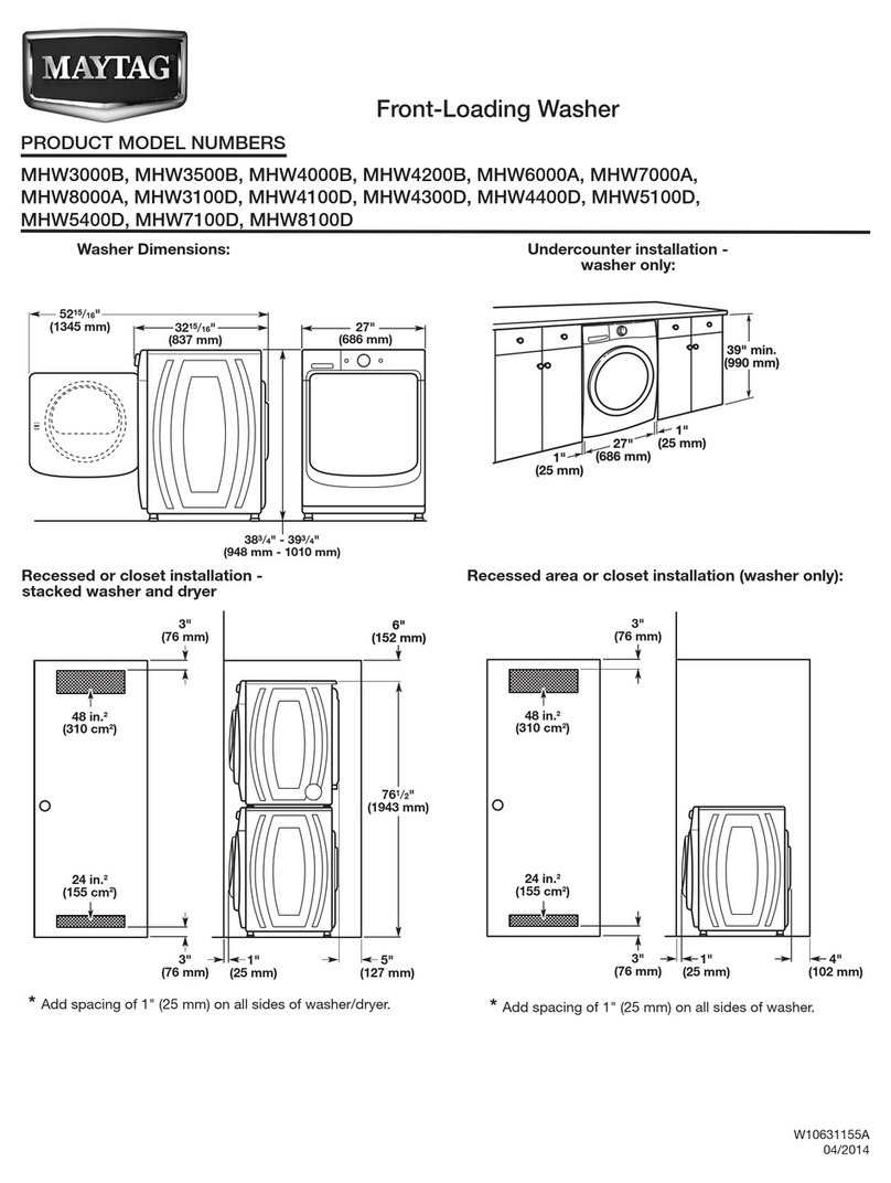 Maytag MHW6000A Series manual