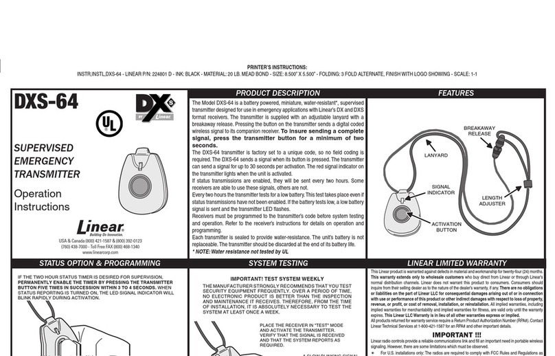Linear DXS-64 User manual