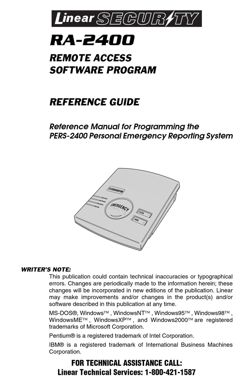 Linear Security REMOTE ACCESS SOFTWARE RA-2400 reference guide