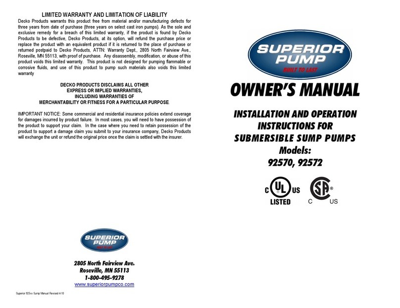 superior pump 92570 owner's manual