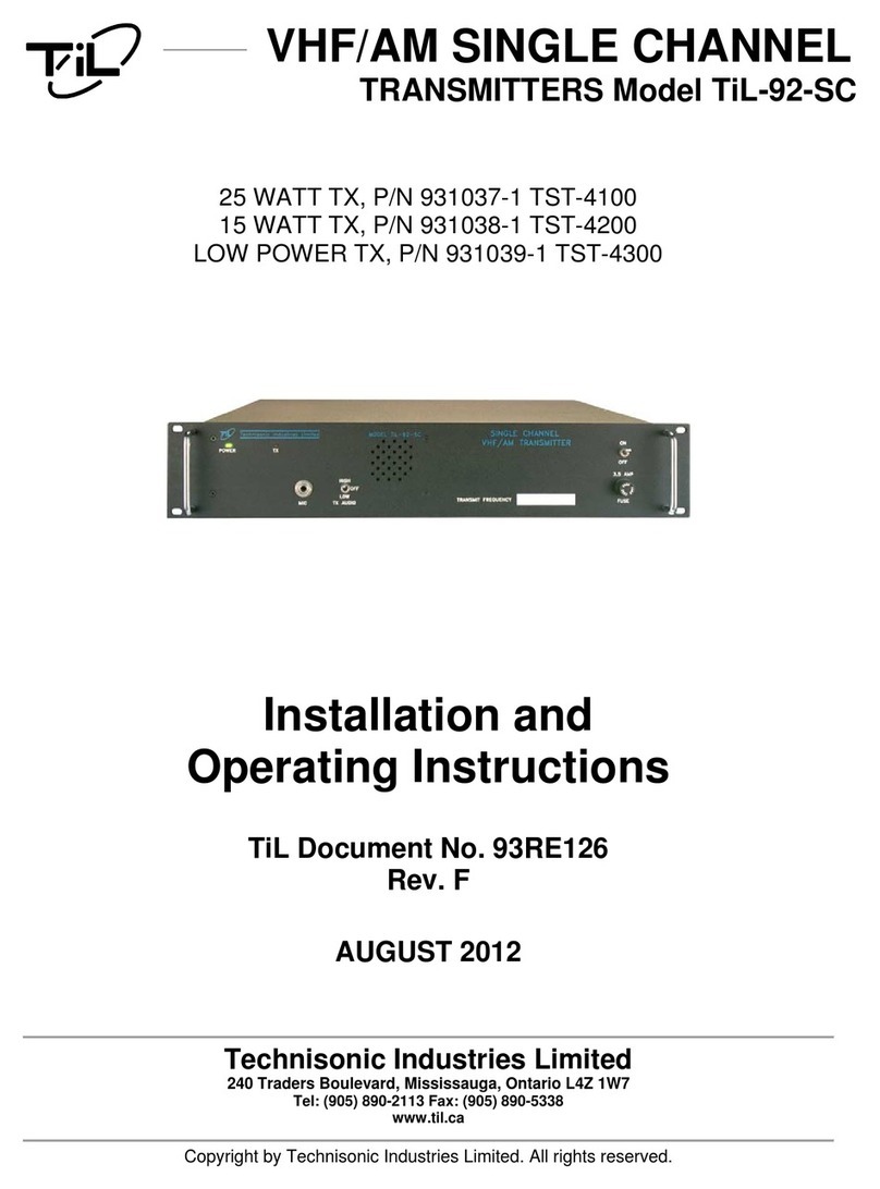 TIL TST-4100 92-SC Installation and operating instructions