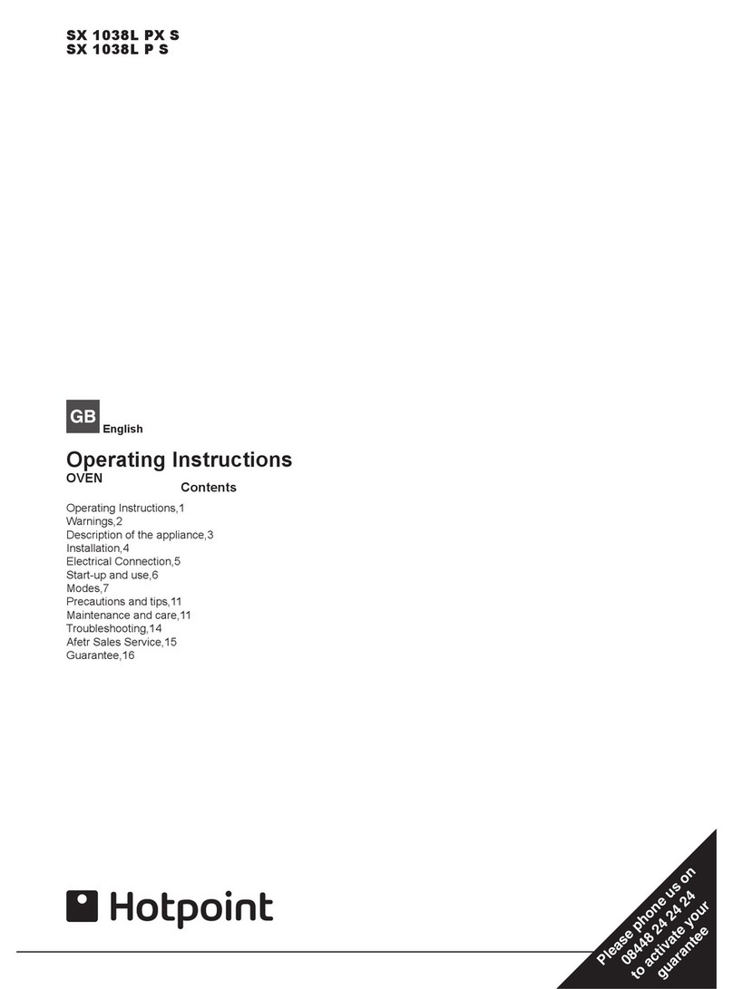 Hotpoint SX 1038L P S operating instructions Hotpoint SX 1038L P S operating instructions