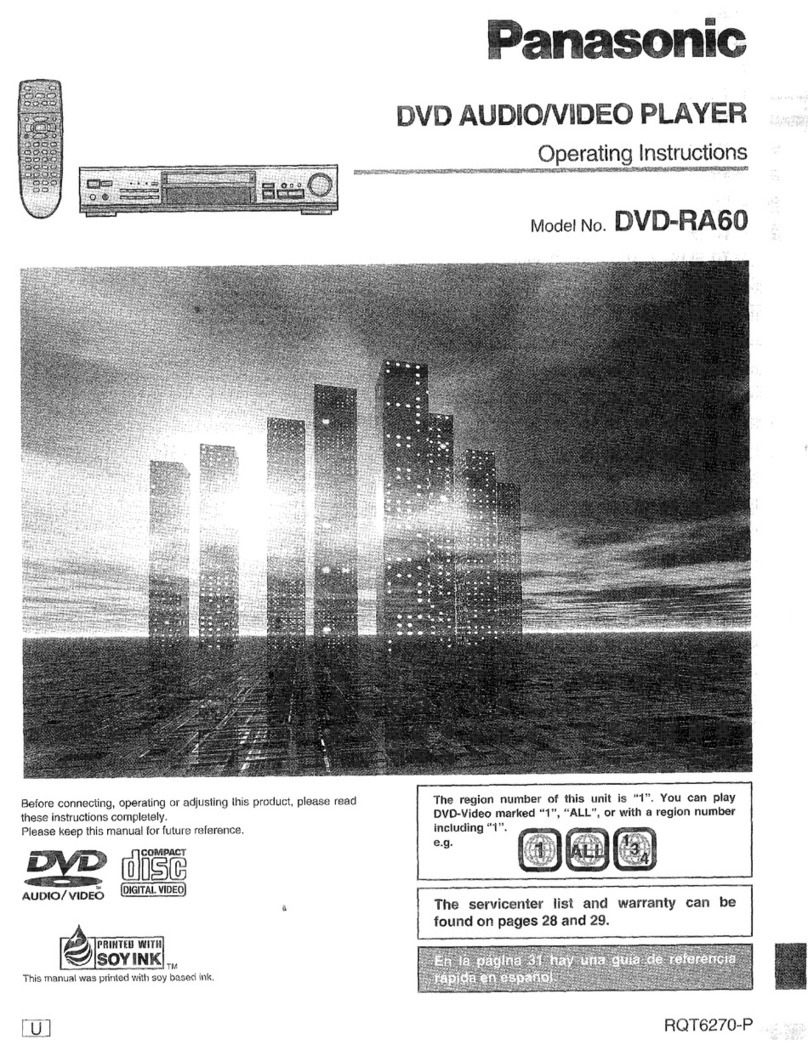 Panasonic DVDRA60 - DIG. VIDEO DISCPLAYE User manual
