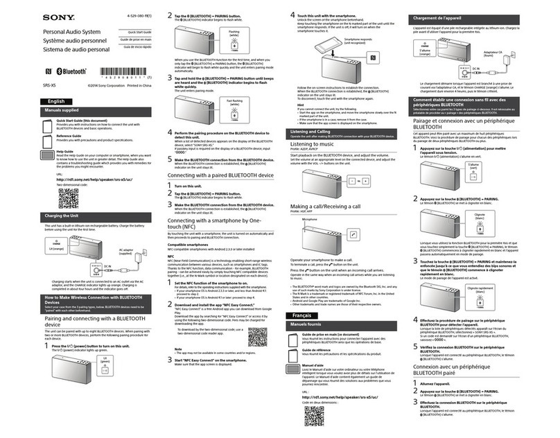 Sony SRS-X5 User manual