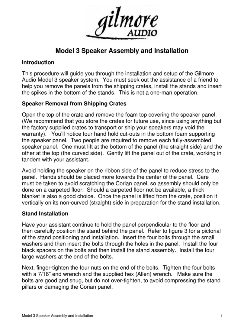 Gilmore Audio 3 Assembly and installation guide Gilmore Audio 3 Assembly and installation guide