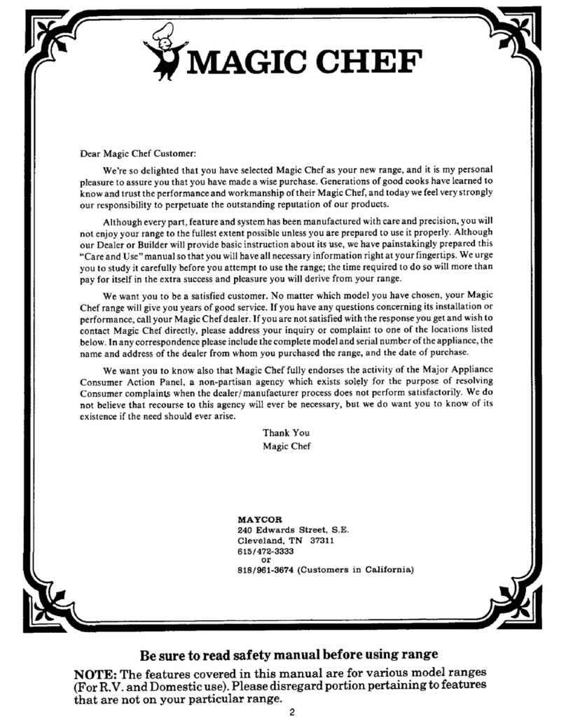 Magic Chef BT16NA-3 User manual