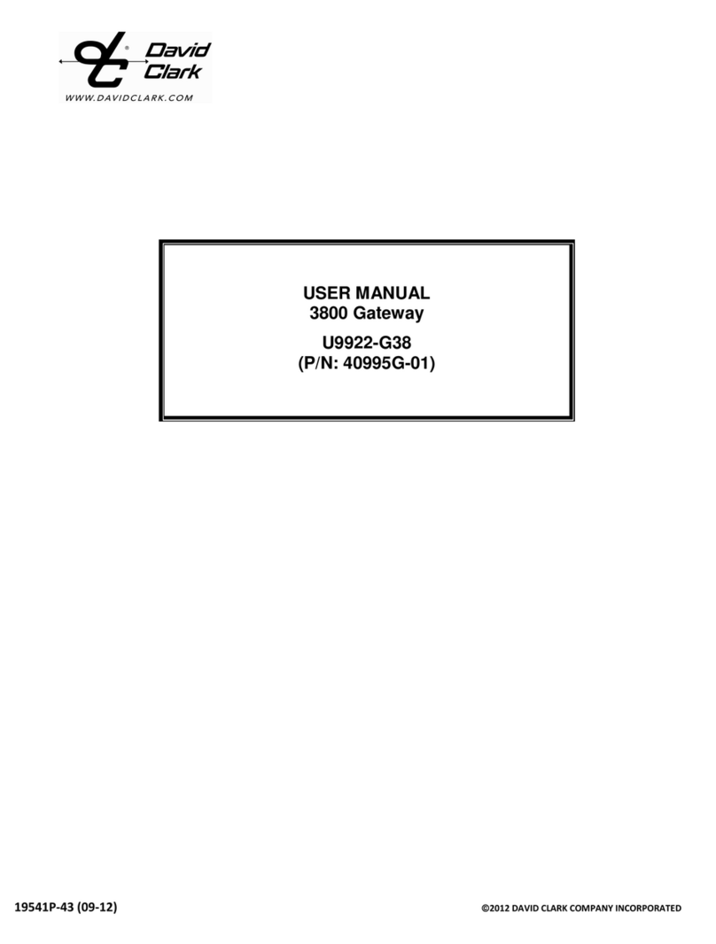 David Clark U9922-G38 user manual