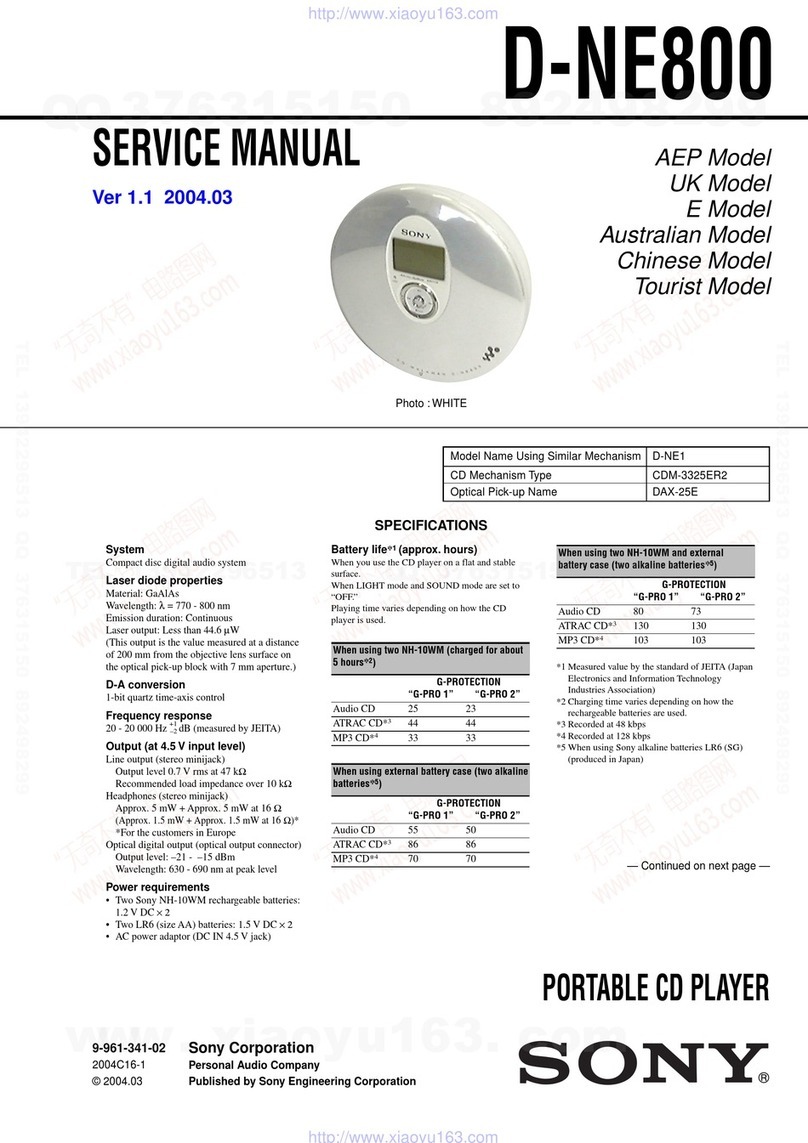 Sony D-NE800 User manual Sony D-NE800 User manual