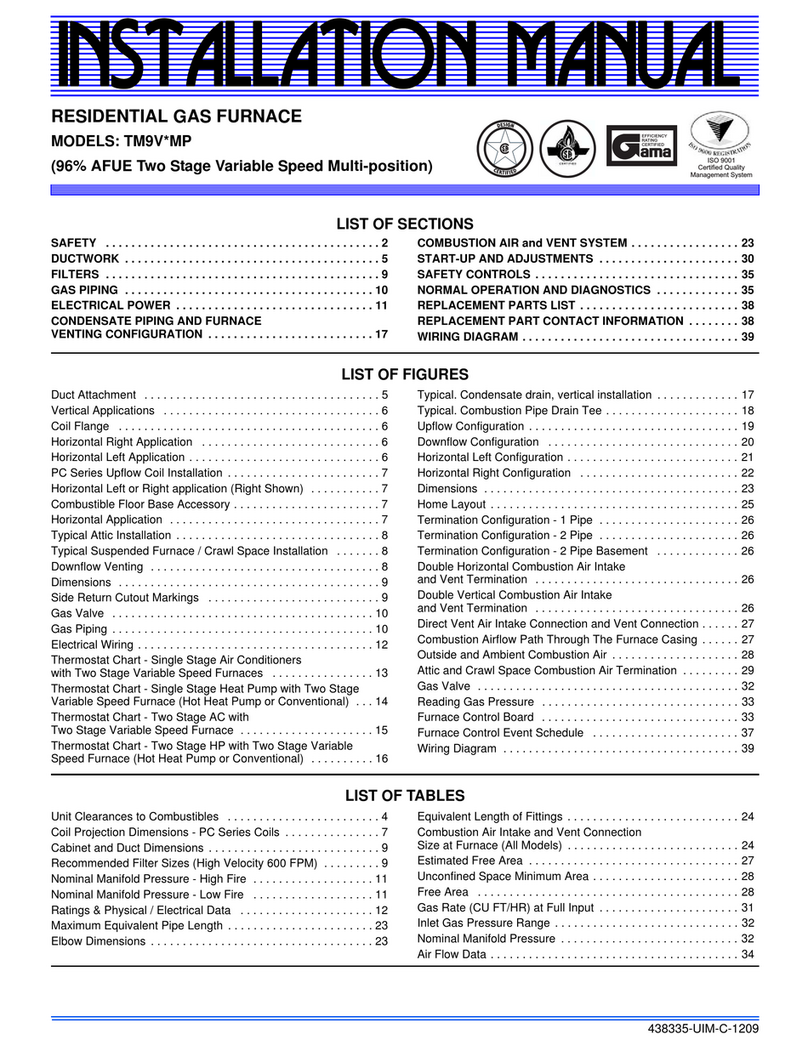 Johnson Controls Unitary Products TM9V*MP User manual