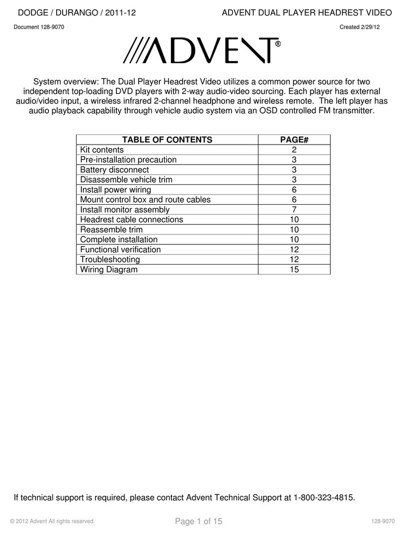 Advent DODGE 2011 User manual