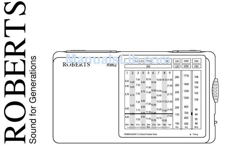 Roberts R862 User manual Roberts R862 User manual
