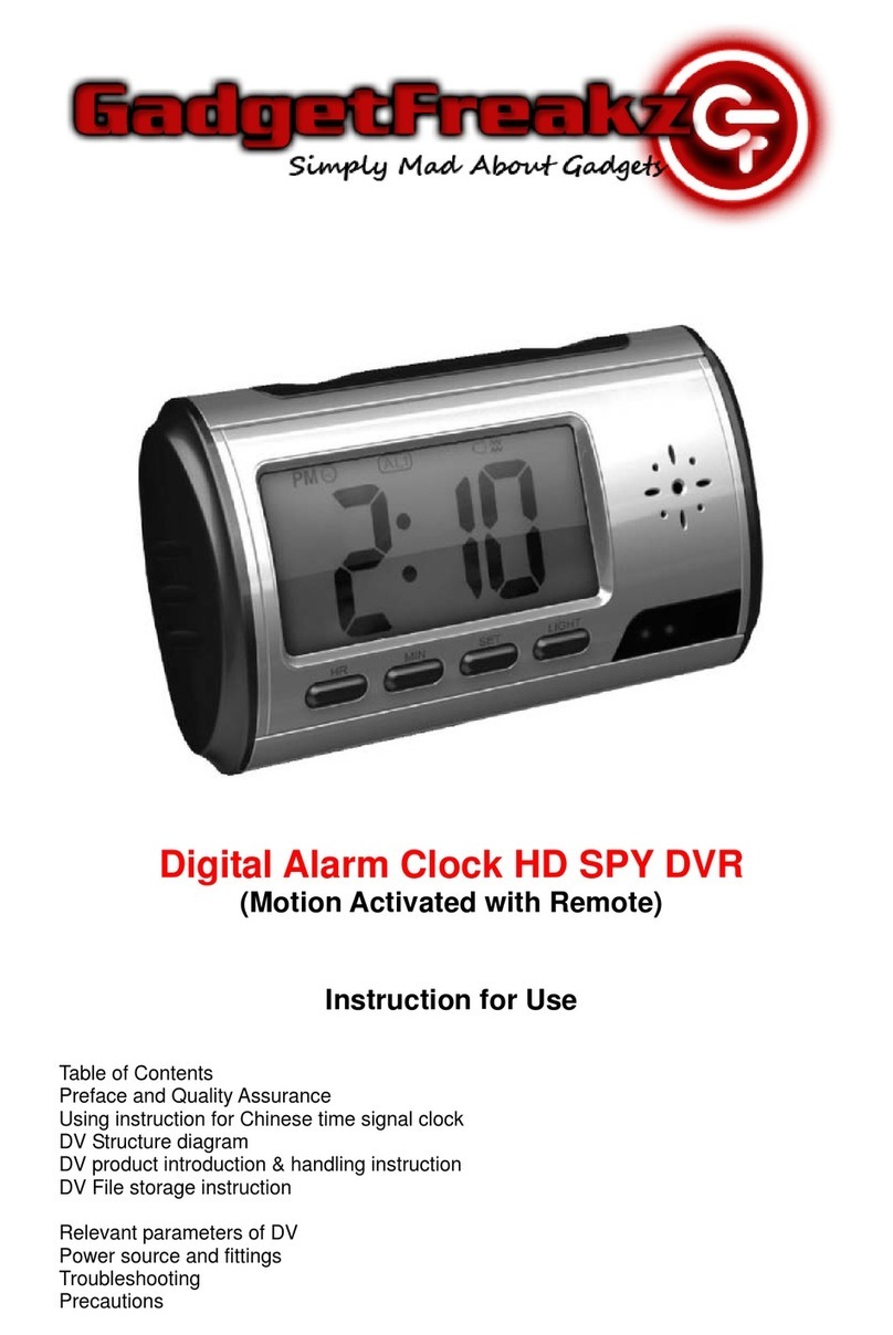 Gadgetfreakz Digital Alarm Clock HD SPY DVR Instructions for use