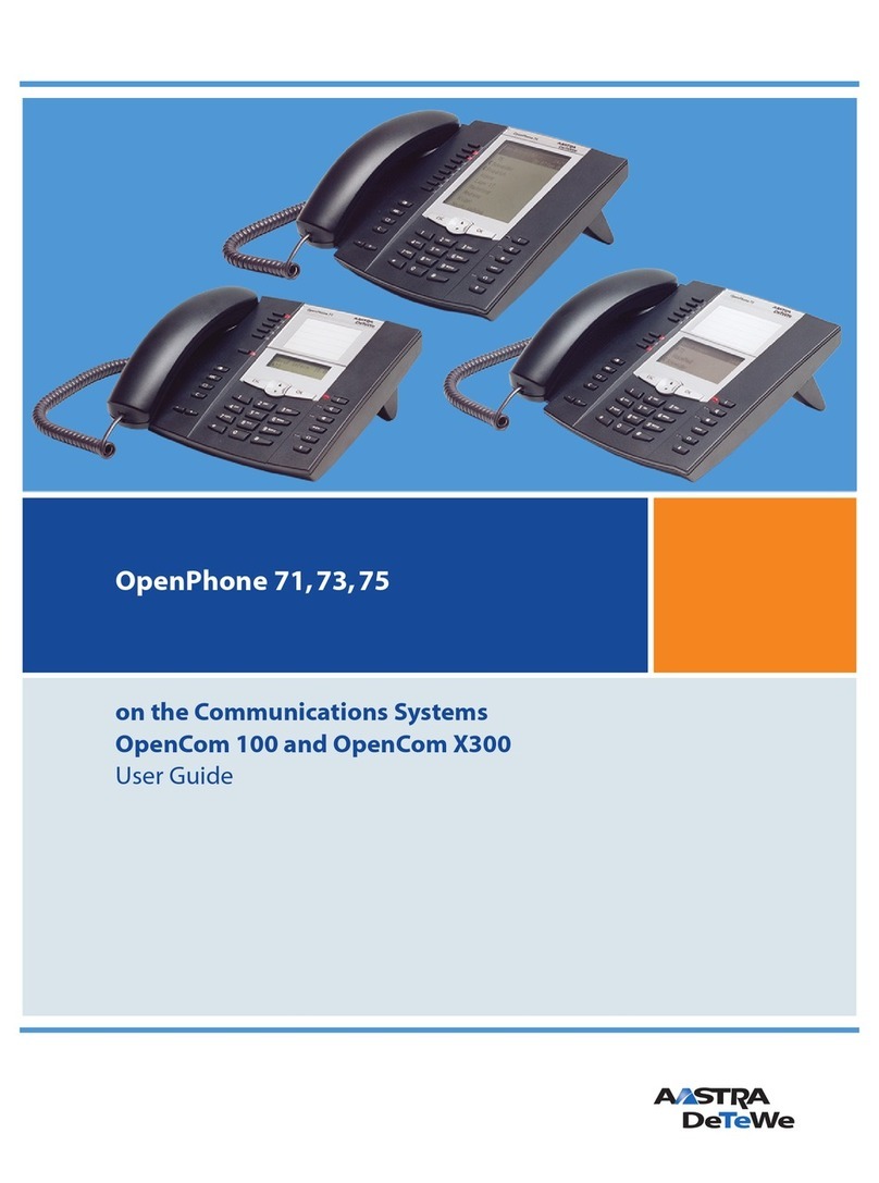 Aastra OpenPhone 71 User manual Aastra OpenPhone 71 User manual