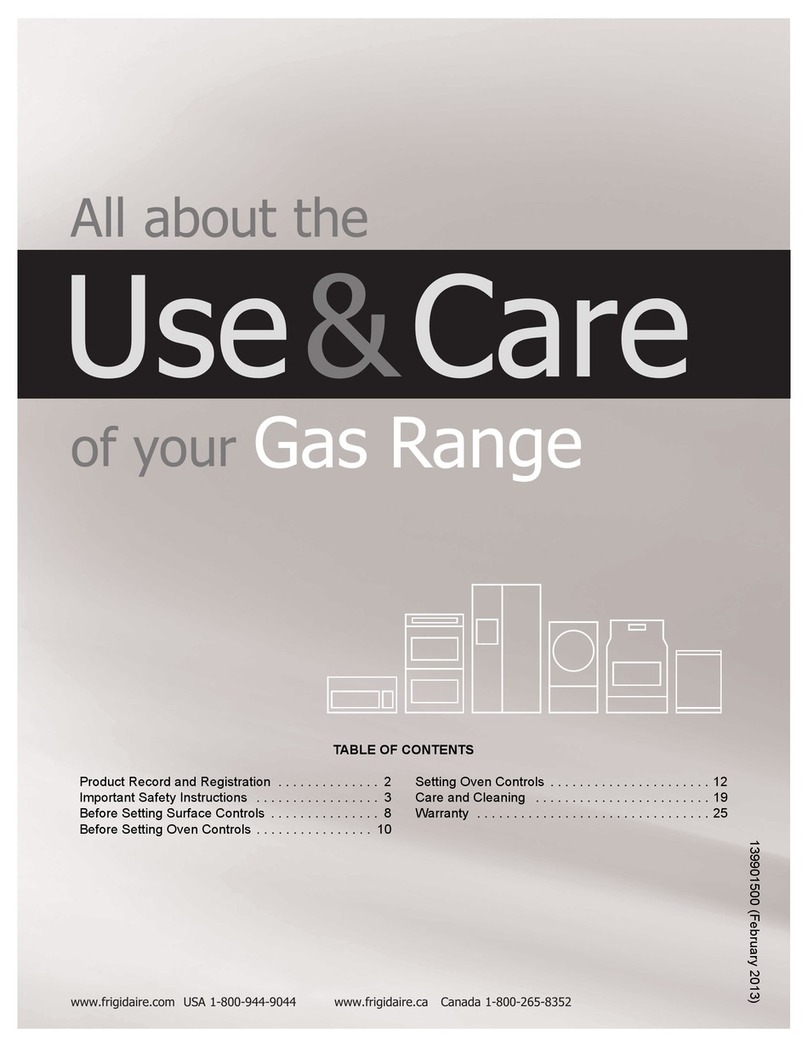 Frigidaire Gas Range Owner's manual