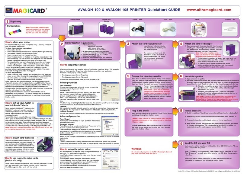 Avalon 100 quick start guide