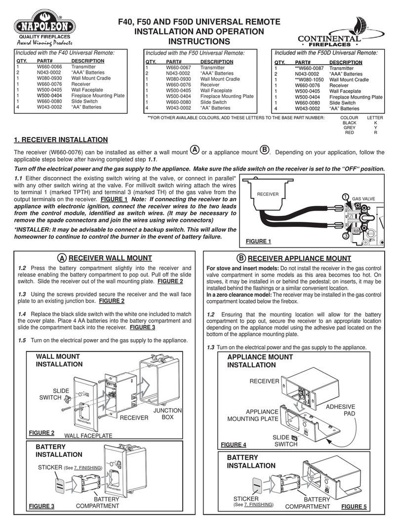 Napoleon F40 User manual