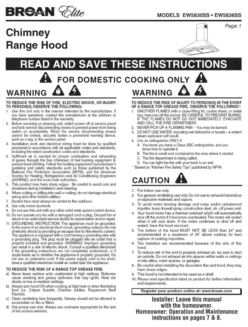 Broan Elite EW5830SS User manual