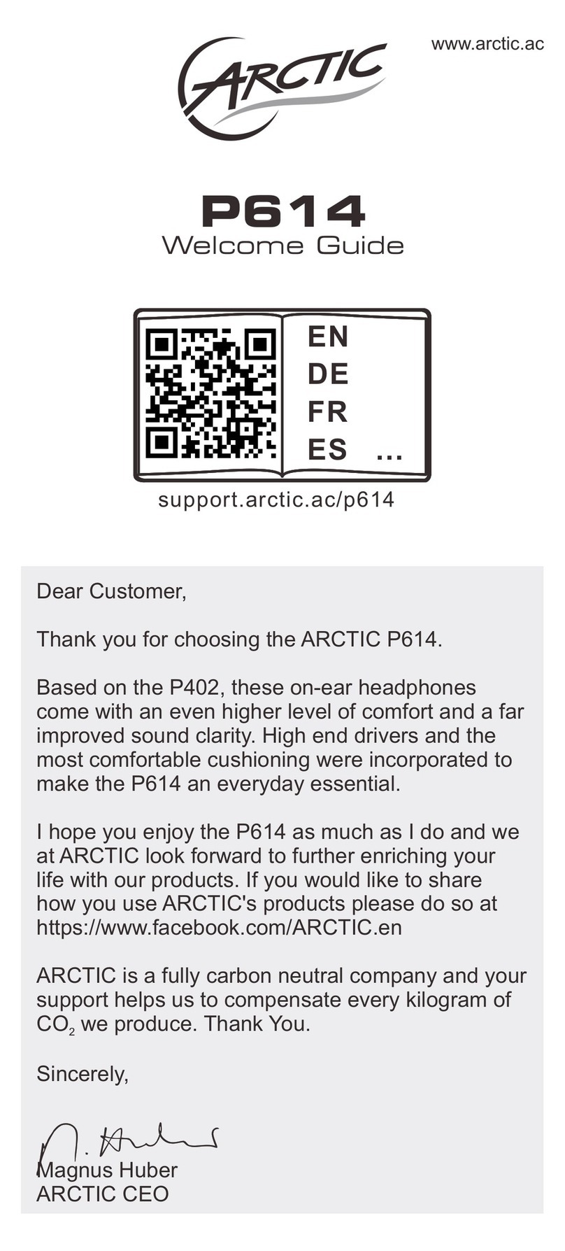 Arctic P614 Operating and safety instructions
