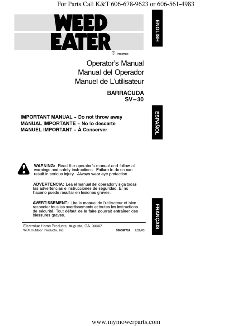 Weed Eater BARRACUDA SV-30 User manual