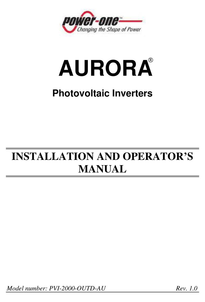 Power One AURORA Installation and operator's manual