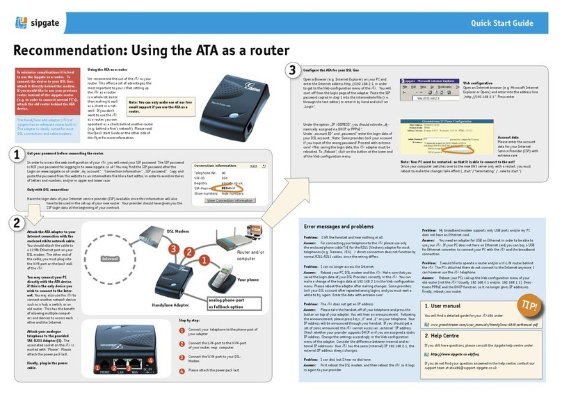 Grandstream Networks HandyTone ATA 486 quick start guide
