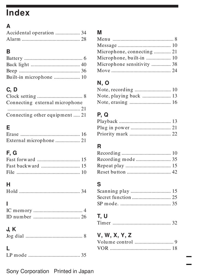 Sony ICD-70 Primary Owner's record