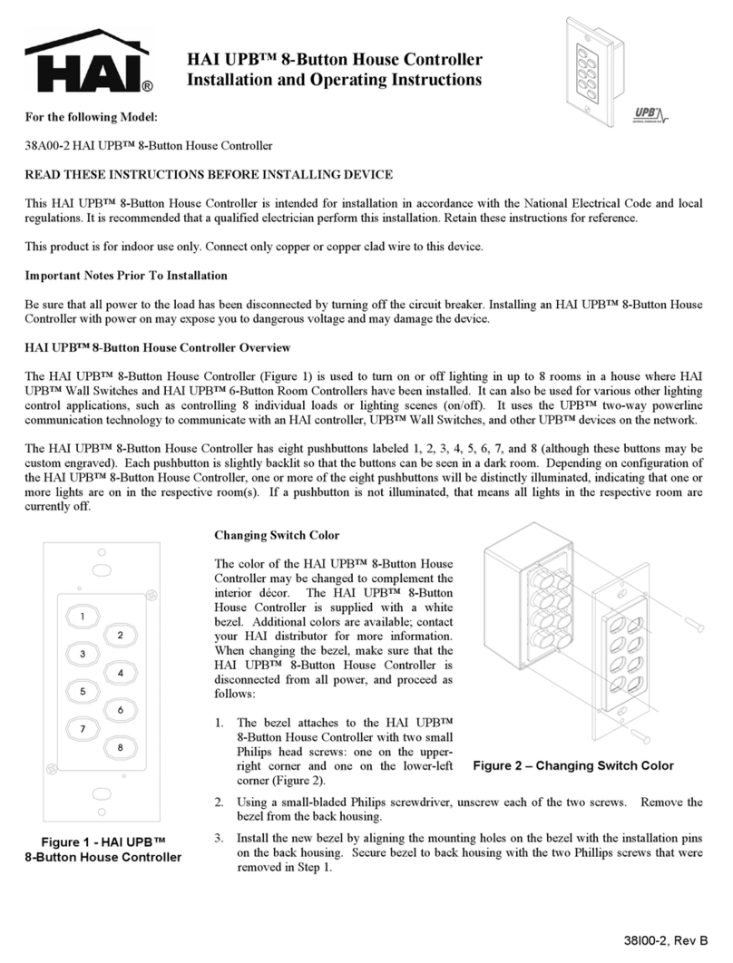 HAI 38A00-2 UPB User manual