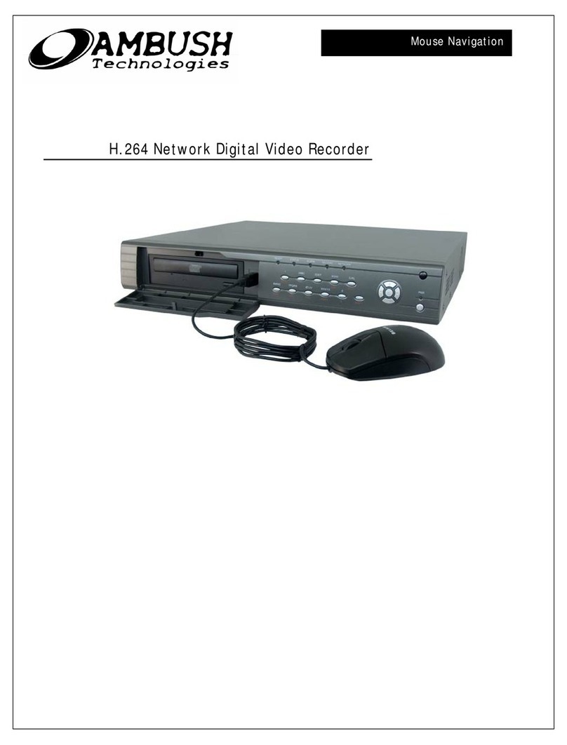 Ambush H.264 Network Digital Video Recorder Parts list manual
