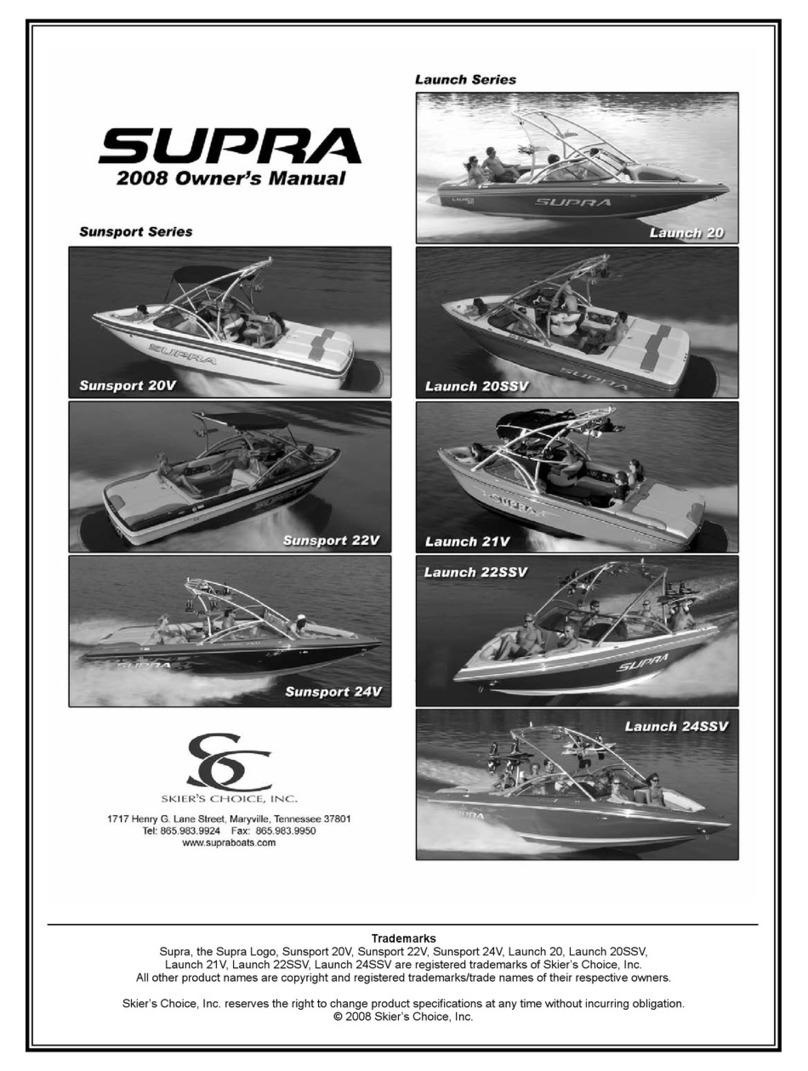 Skier's Choice Supra Sunsport 20V owner's manual