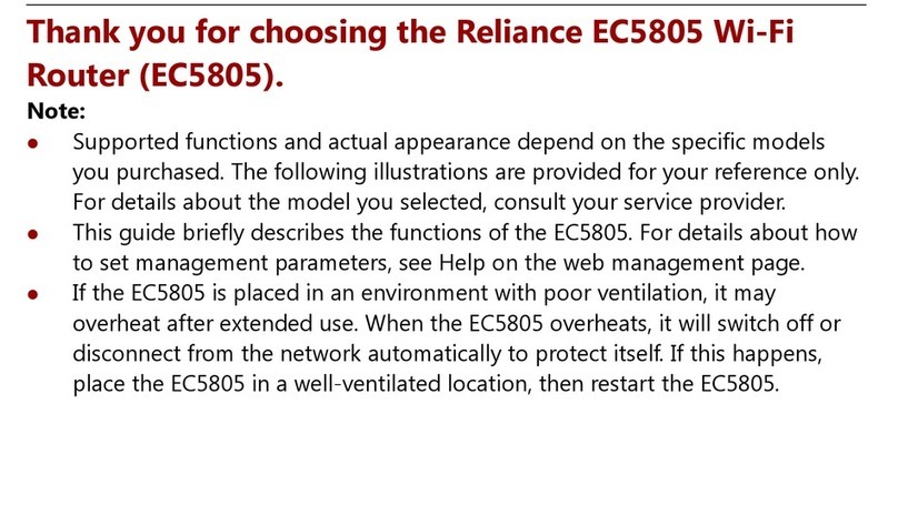Reliance EC5805 user manual