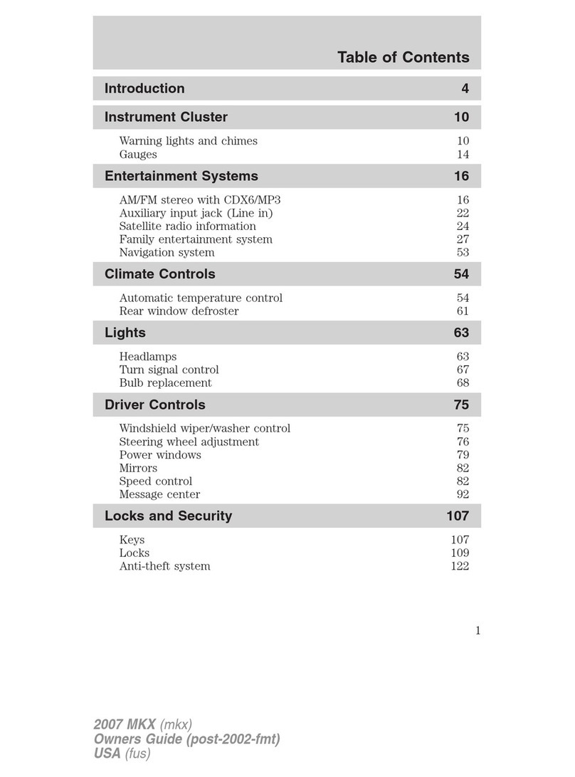 Lincoln 2007 MKX User manual