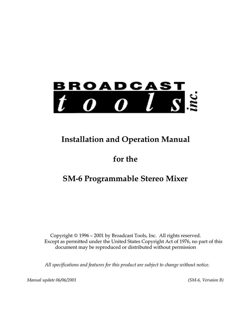 Broadcast SM-6 Installation and operation manual