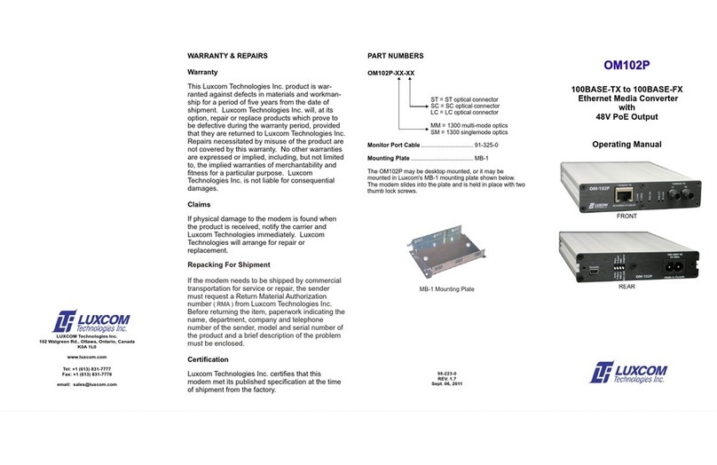 LuxCom 100BASE-TX operating manual LuxCom 100BASE-TX operating manual
