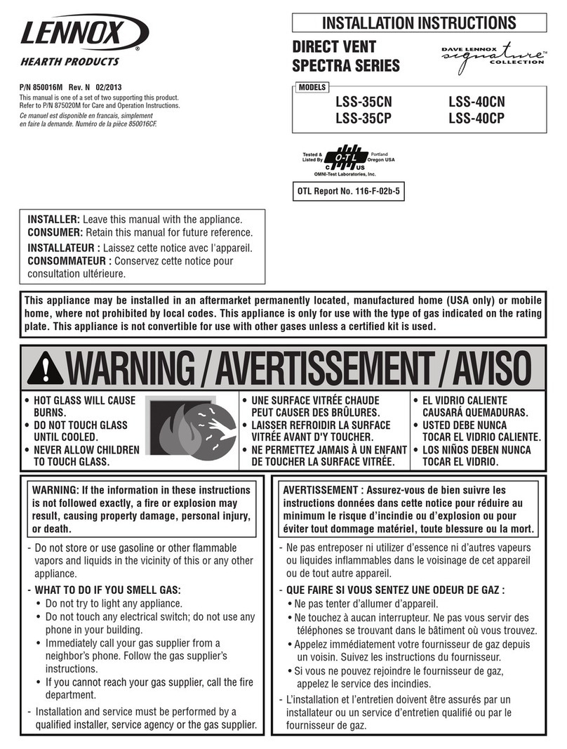 Lennox Hearth Products LSS-35CN installation instructions
