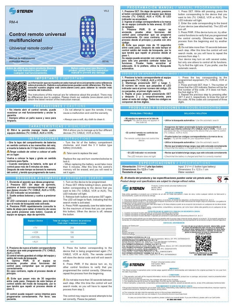 Steren RM-4 instruction manual