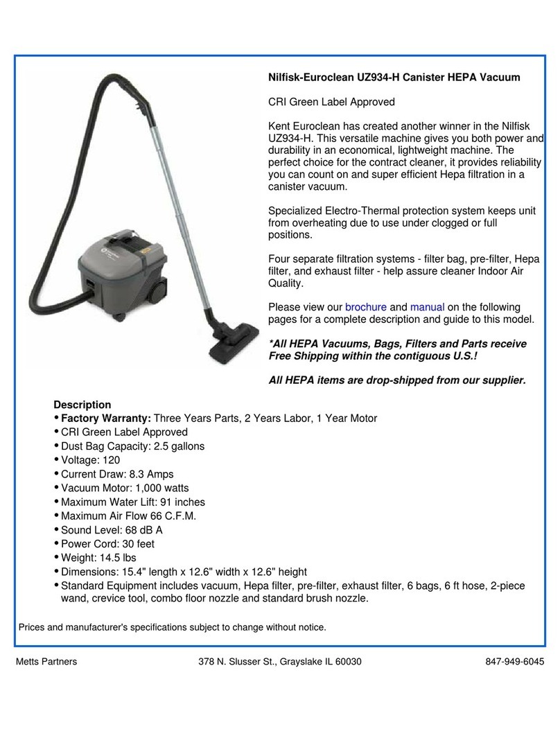 Nilfisk-Euroclean UZ934-H Instructions for use