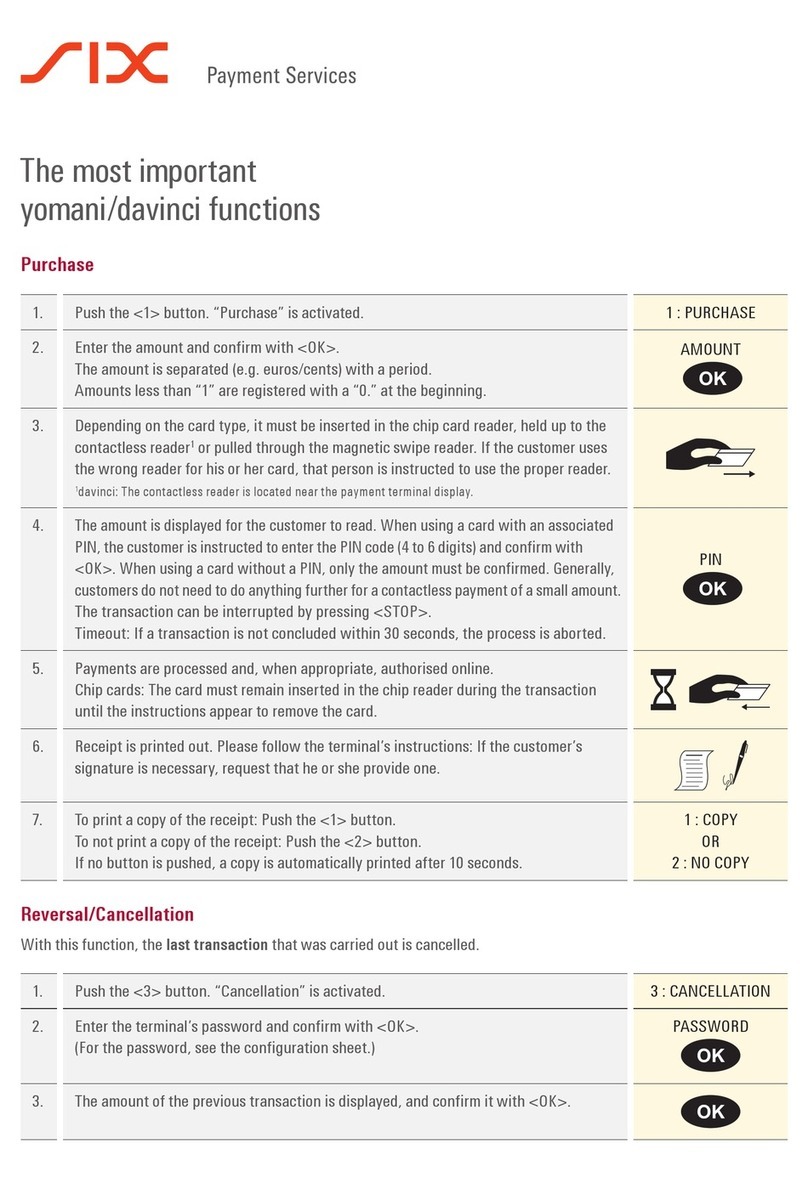SIX Payment Services davinci AUTONOM Parts list manual