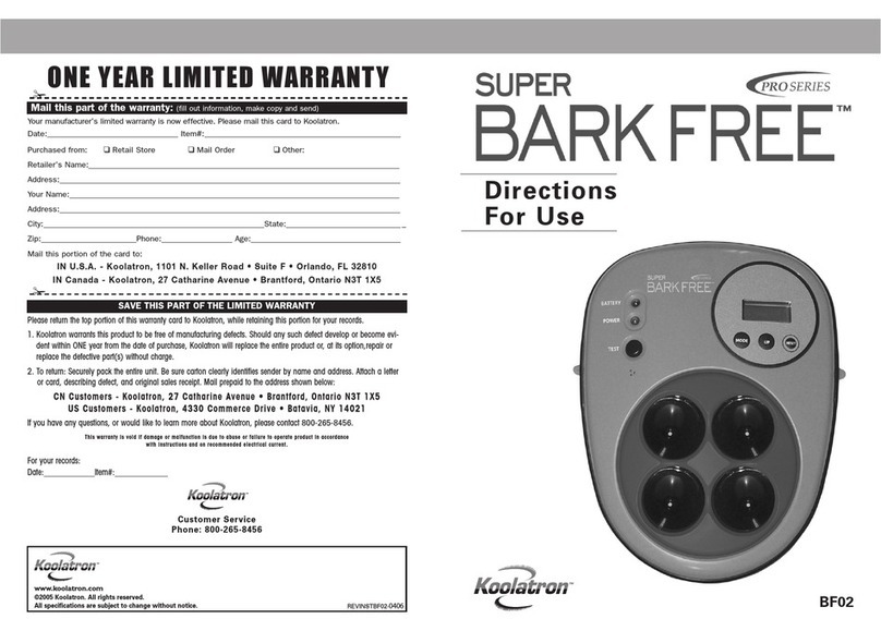 Koolatron Super Bark Free BF02 Manual