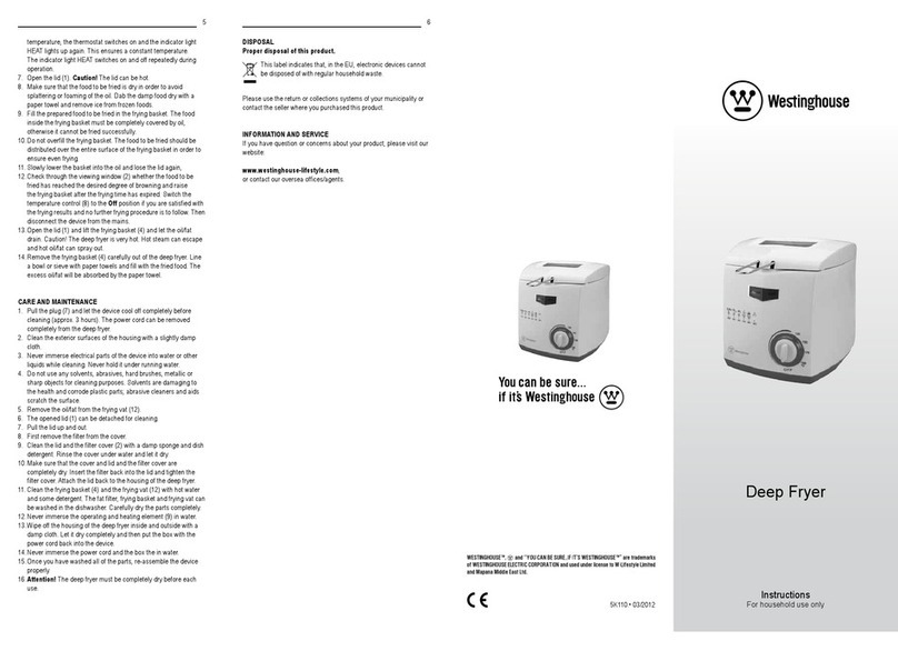 Westinghouse Deep Fryer instructions Westinghouse Deep Fryer instructions