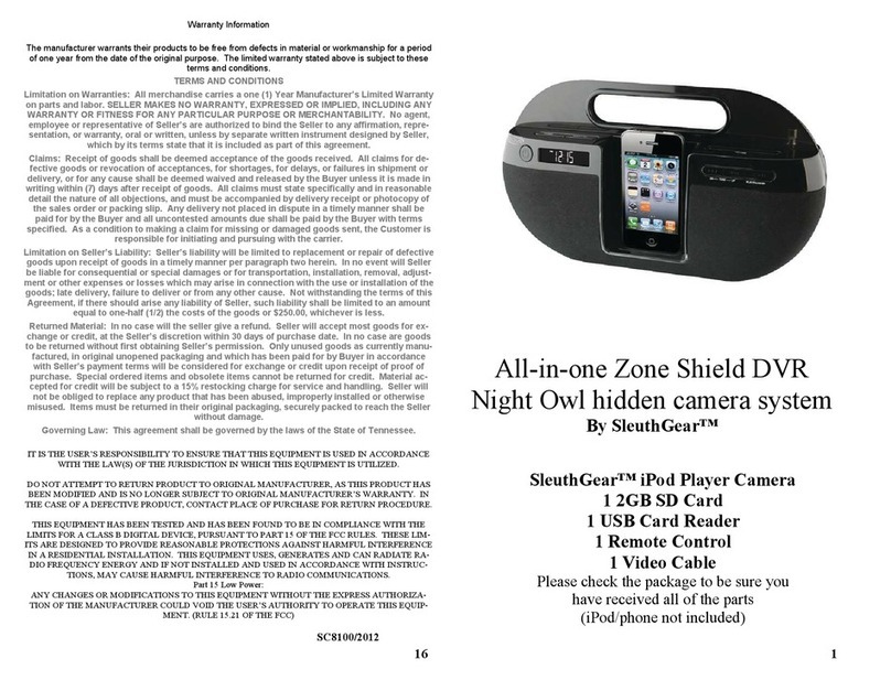 SleuthGear iPod Player Camera Quick setup guide