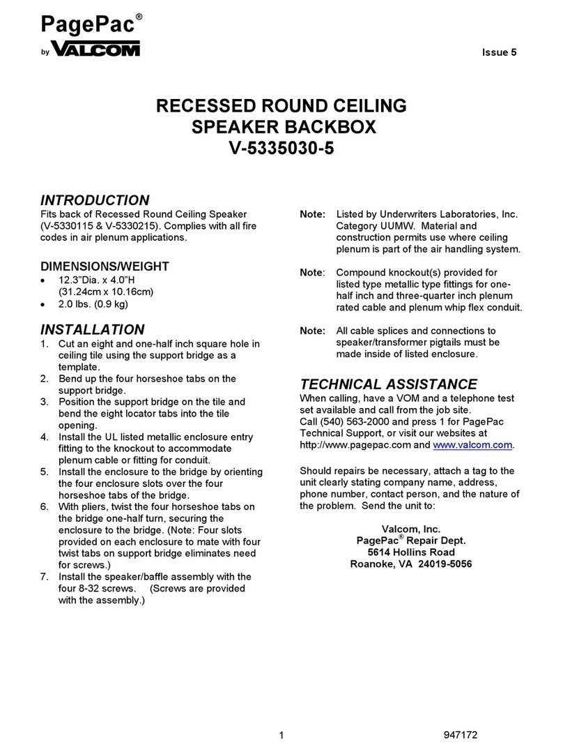 PagePac V-5335030-5 quick guide