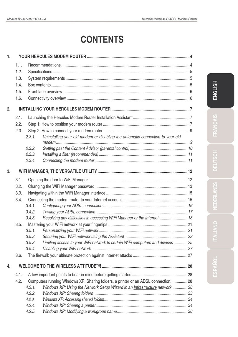 Hercules Wireless G ADSL Modem Router User manual
